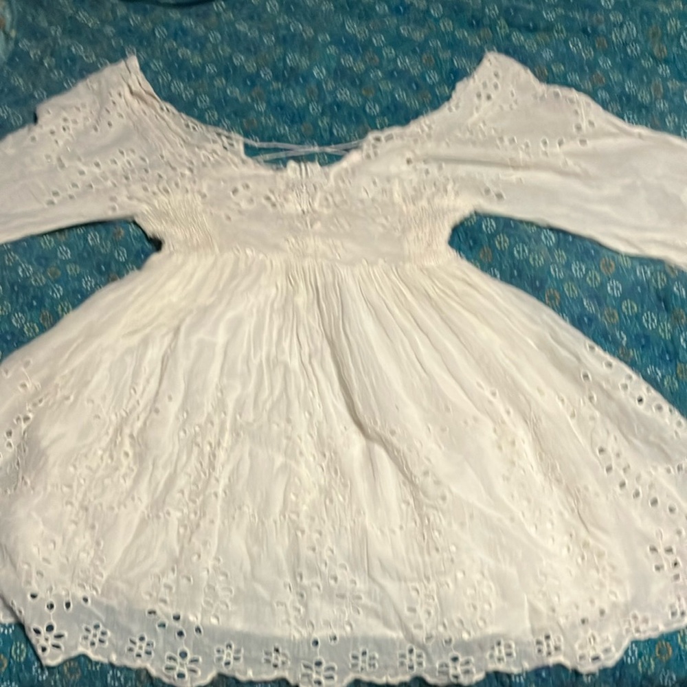 White Eyelet Peasant Blouse